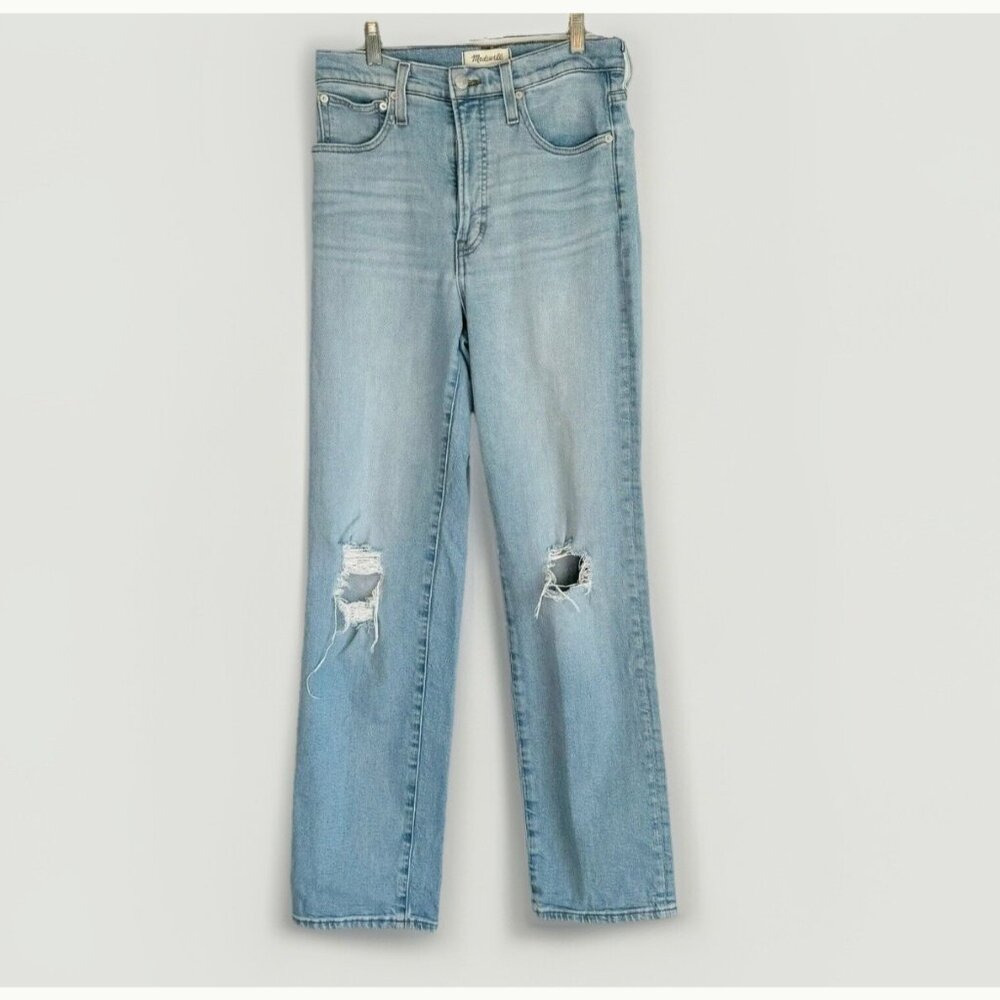 Madewell The Perfect Vintage Straight Jean Women 27 High Rise Distressed 29x29.5